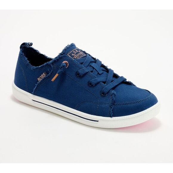 Skechers Women's Sz 6 Bobs B Cute . Vegan Washable Vintage Canvas Blue A677457 - Picture 1 of 4